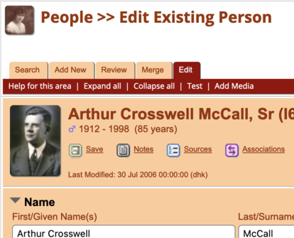 The Edit page The Edit page