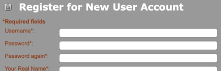 New Account Page New Account Page